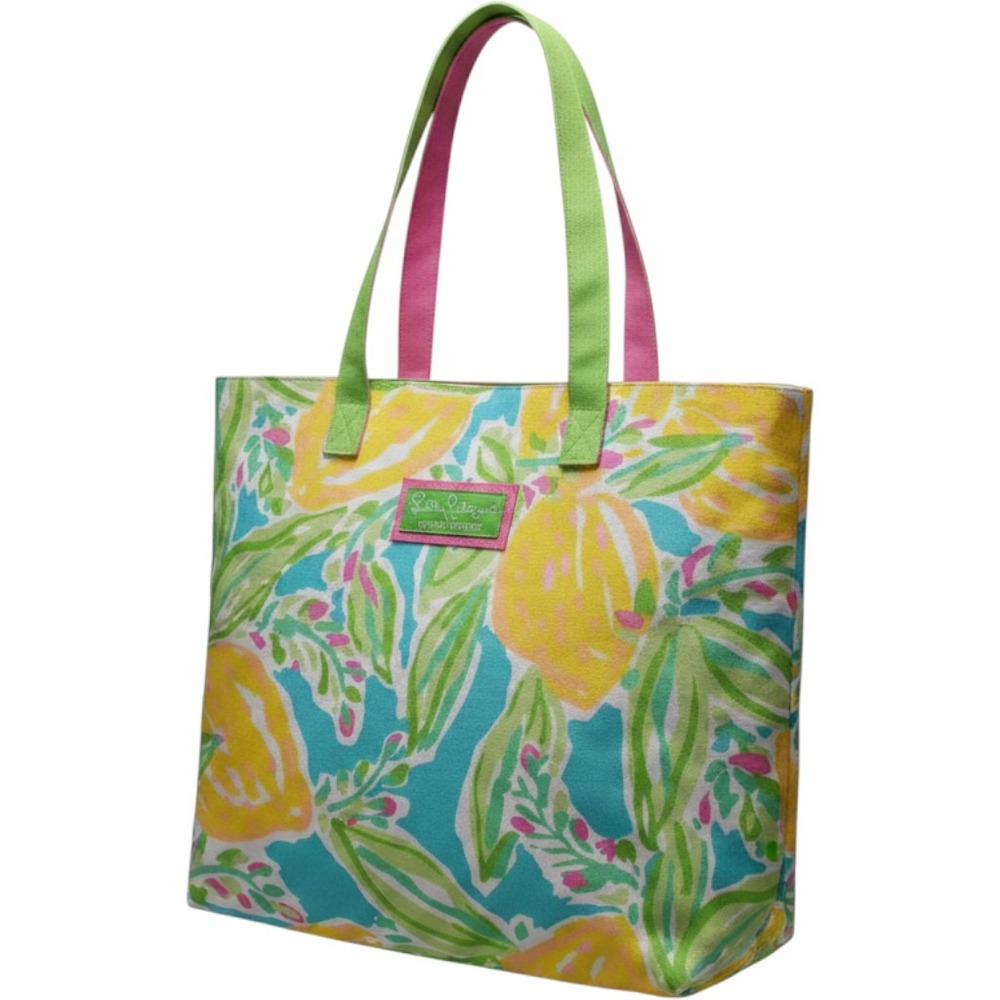 Lilly Pulitzer Estee Lauder Floral Canvas Tote Bag Multicolor Boho Summer Travel